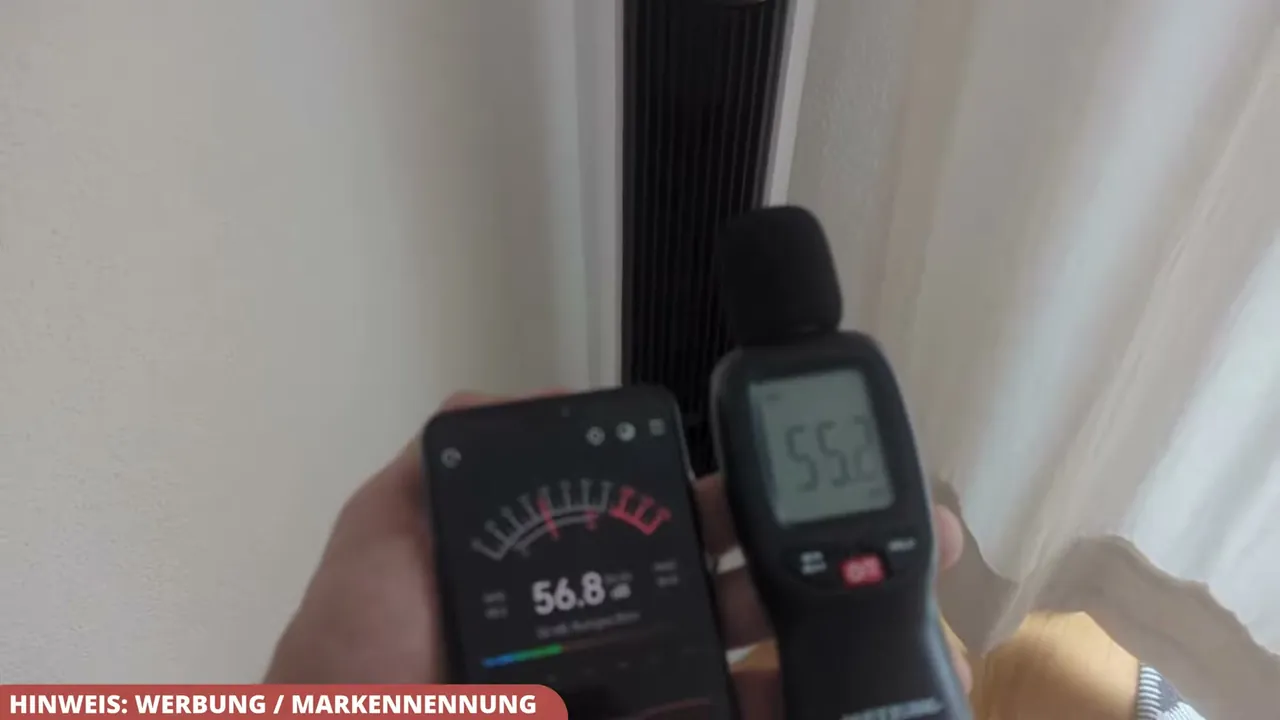 Aus meiner Sicht ist der Ventilator selbst auf der höchsten Stufe mit gemessenen rund 56 Dezibel keineswegs störend laut.