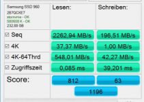 Interne SSD Test: Samsung 960 EVO MZ-V6E250BW